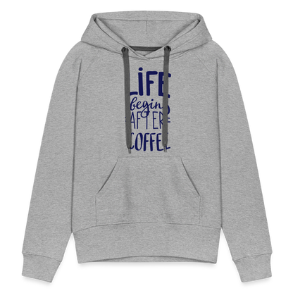 Frauen Premium Hoodie - After coffee - Grau meliert