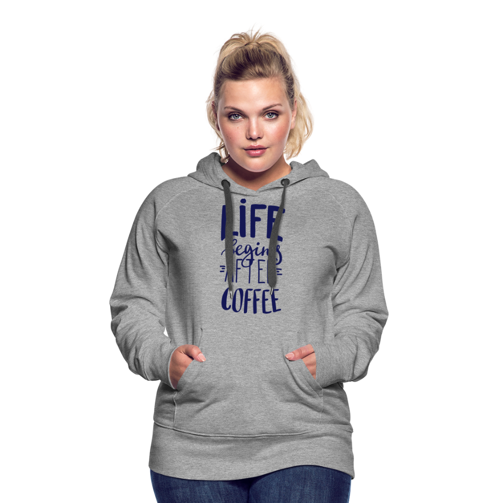 Frauen Premium Hoodie - After coffee - Grau meliert