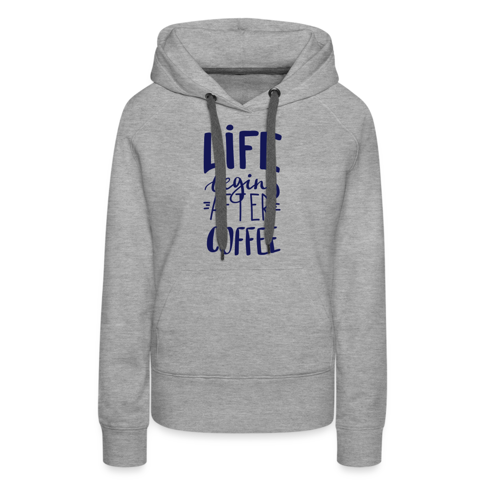 Frauen Premium Hoodie - After coffee - Grau meliert