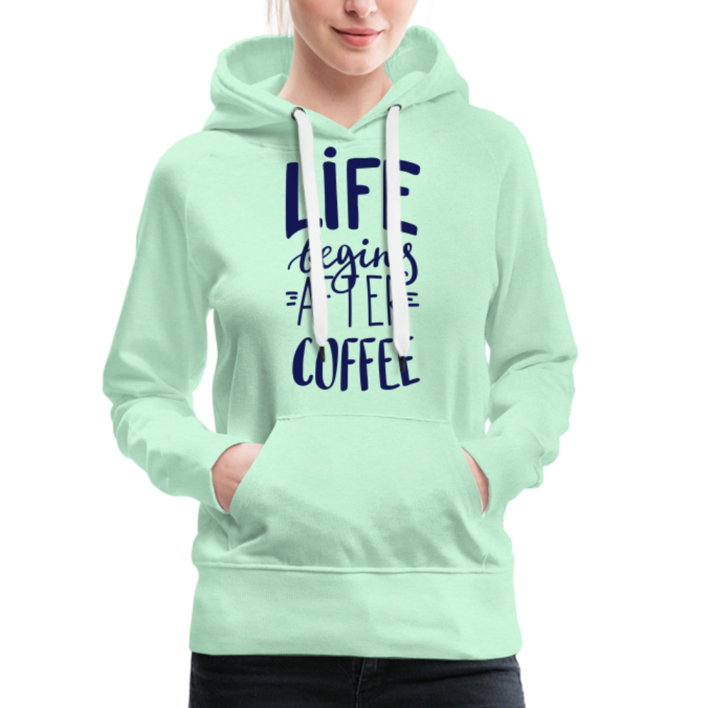 Frauen Premium Hoodie - After coffee - helles Mintgrün