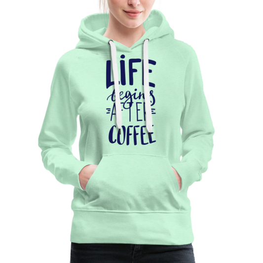 Frauen Premium Hoodie - After coffee - helles Mintgrün