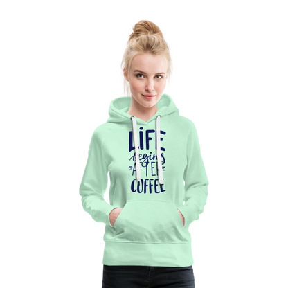 Frauen Premium Hoodie - After coffee - helles Mintgrün