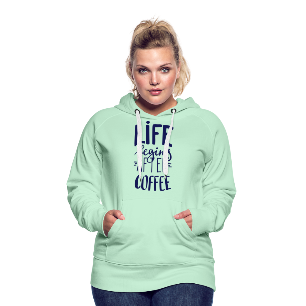 Frauen Premium Hoodie - After coffee - helles Mintgrün