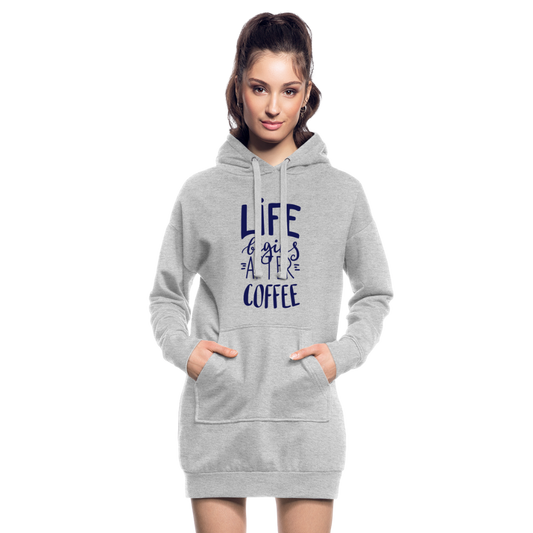 Hoodie-Kleid - After coffee - Grau meliert