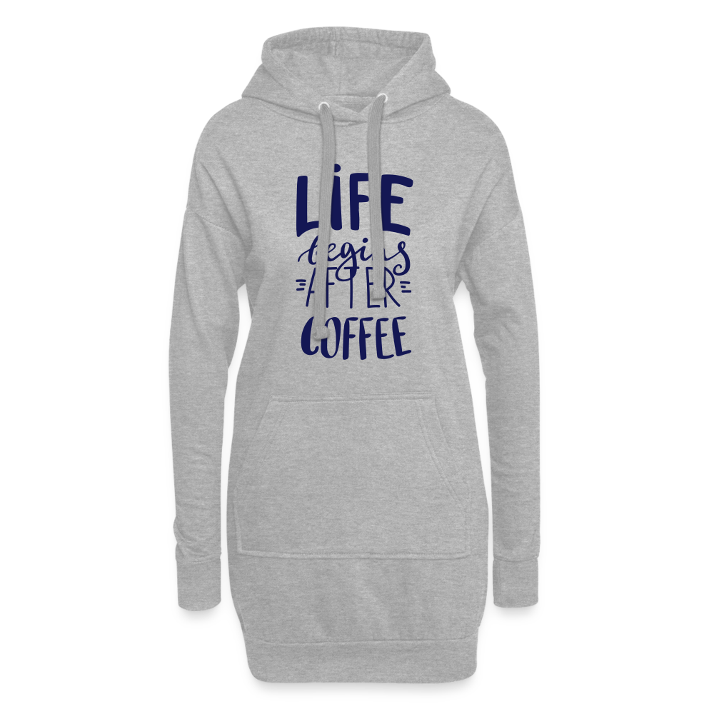 Hoodie-Kleid - After coffee - Grau meliert