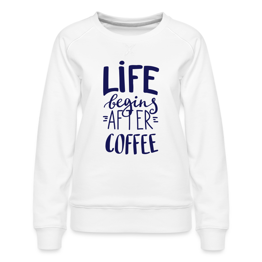 Frauen Premium Pullover - After coffee - weiß