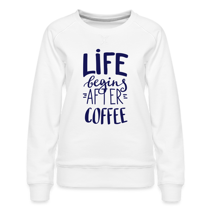 Frauen Premium Pullover - After coffee - weiß