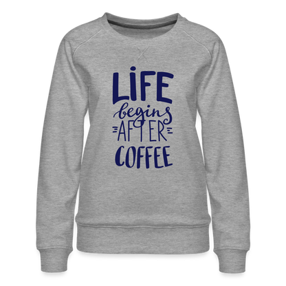 Frauen Premium Pullover - After coffee - Grau meliert