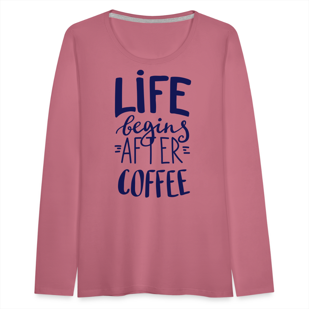 Frauen Premium Langarmshirt - After coffee - Malve