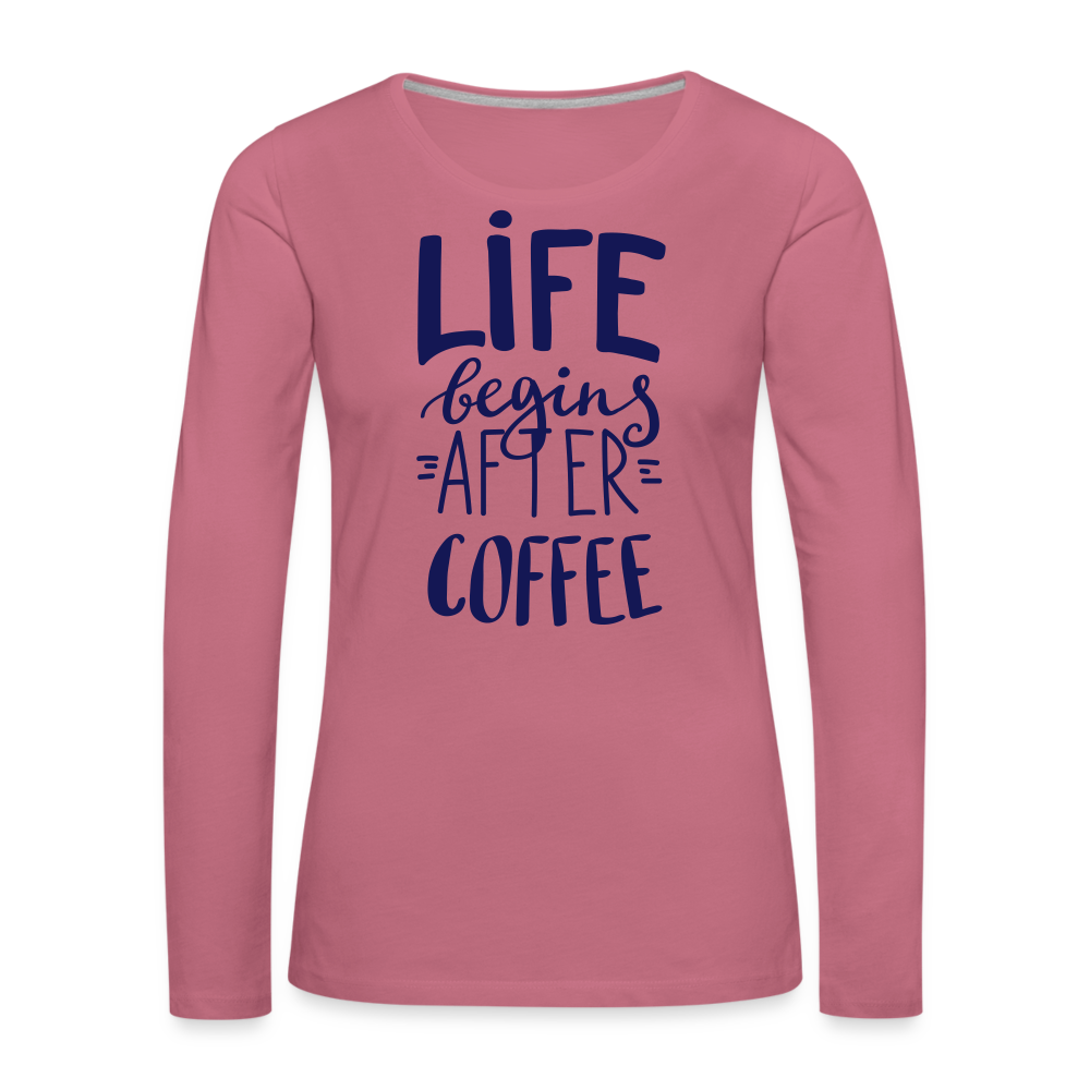 Frauen Premium Langarmshirt - After coffee - Malve