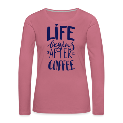 Frauen Premium Langarmshirt - After coffee - Malve