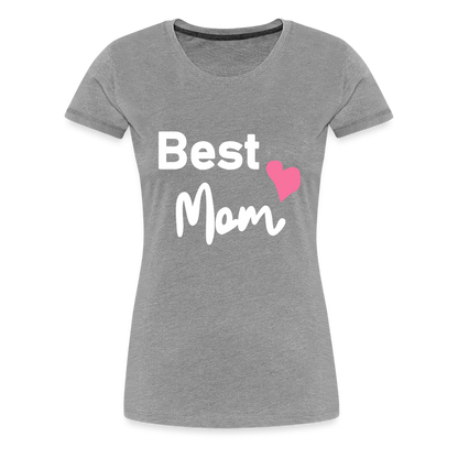 Frauen Premium T-Shirt - Best Mom Herz - Grau meliert