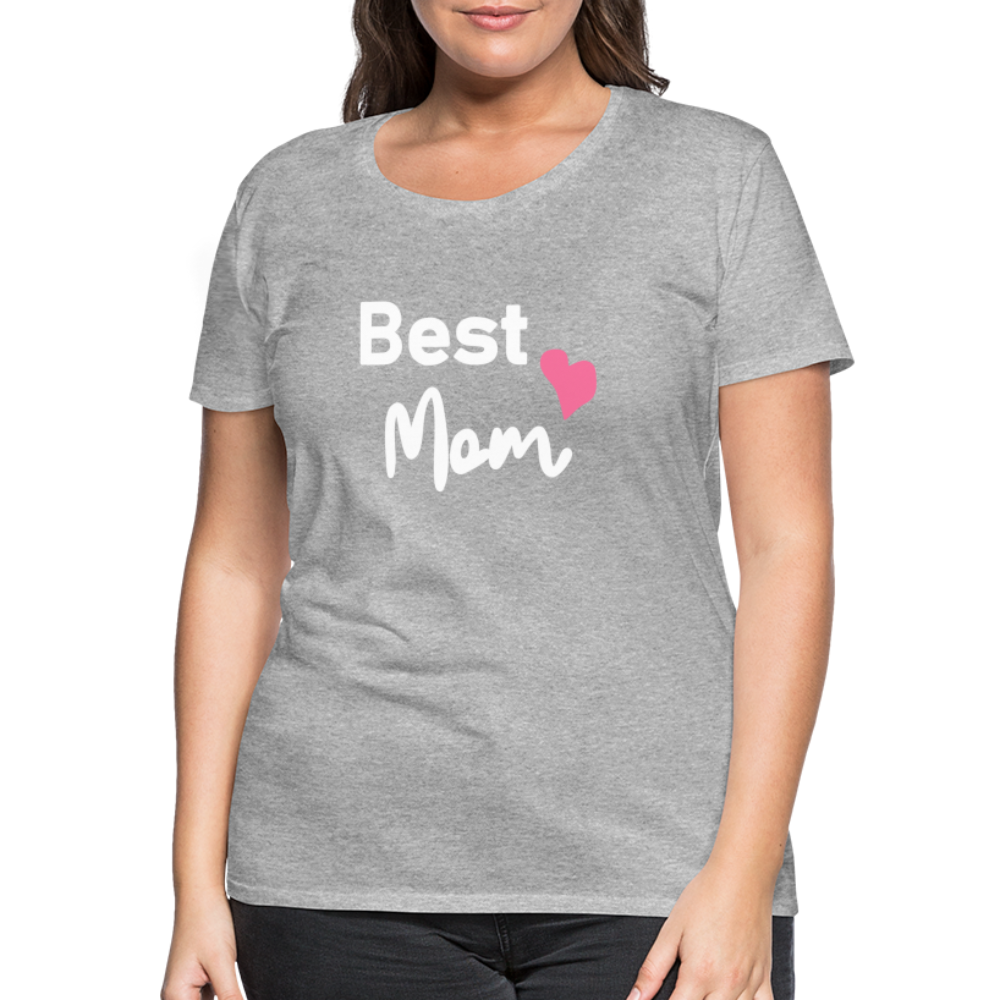 Frauen Premium T-Shirt - Best Mom Herz - Grau meliert