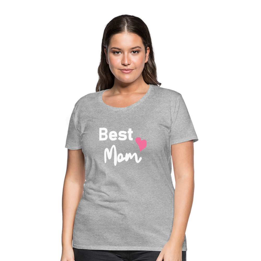 Frauen Premium T-Shirt - Best Mom Herz - Grau meliert