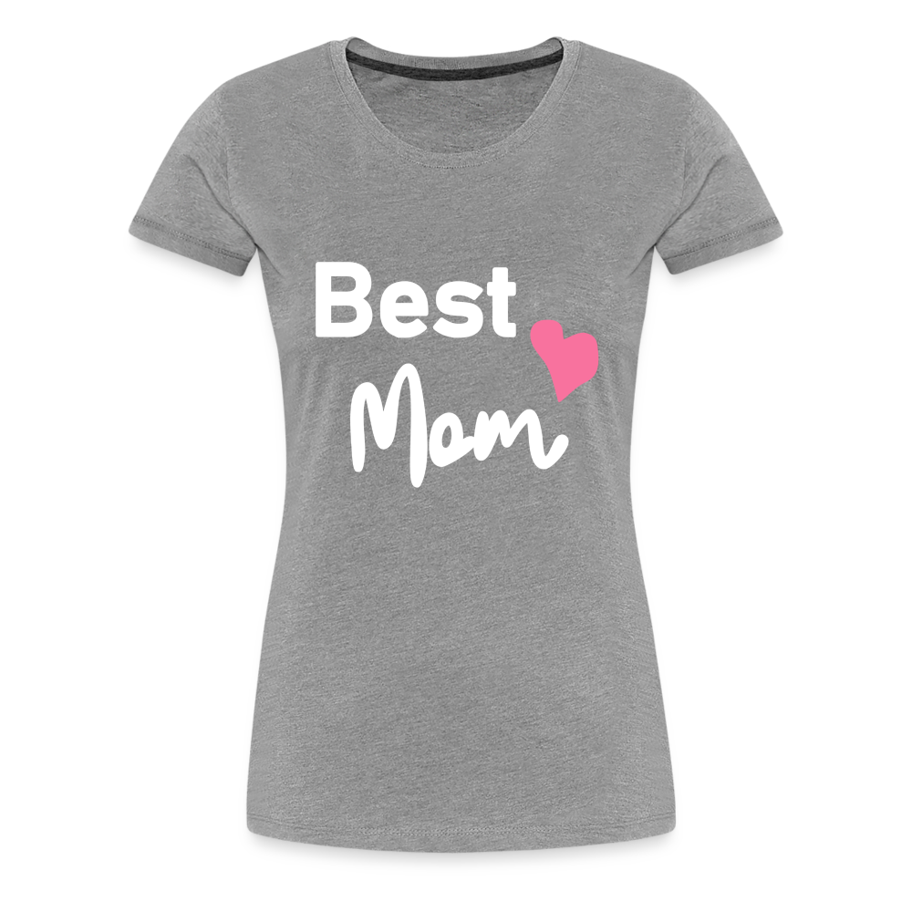 Frauen Premium T-Shirt - Best Mom Herz - Grau meliert