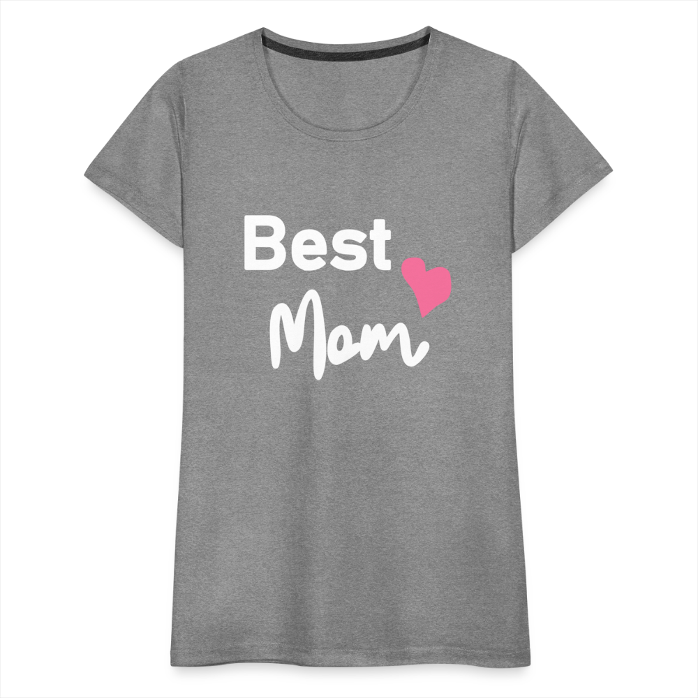 Frauen Premium T-Shirt - Best Mom Herz - Grau meliert