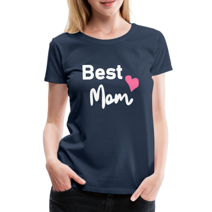 Frauen Premium T-Shirt - Best Mom Herz - Navy