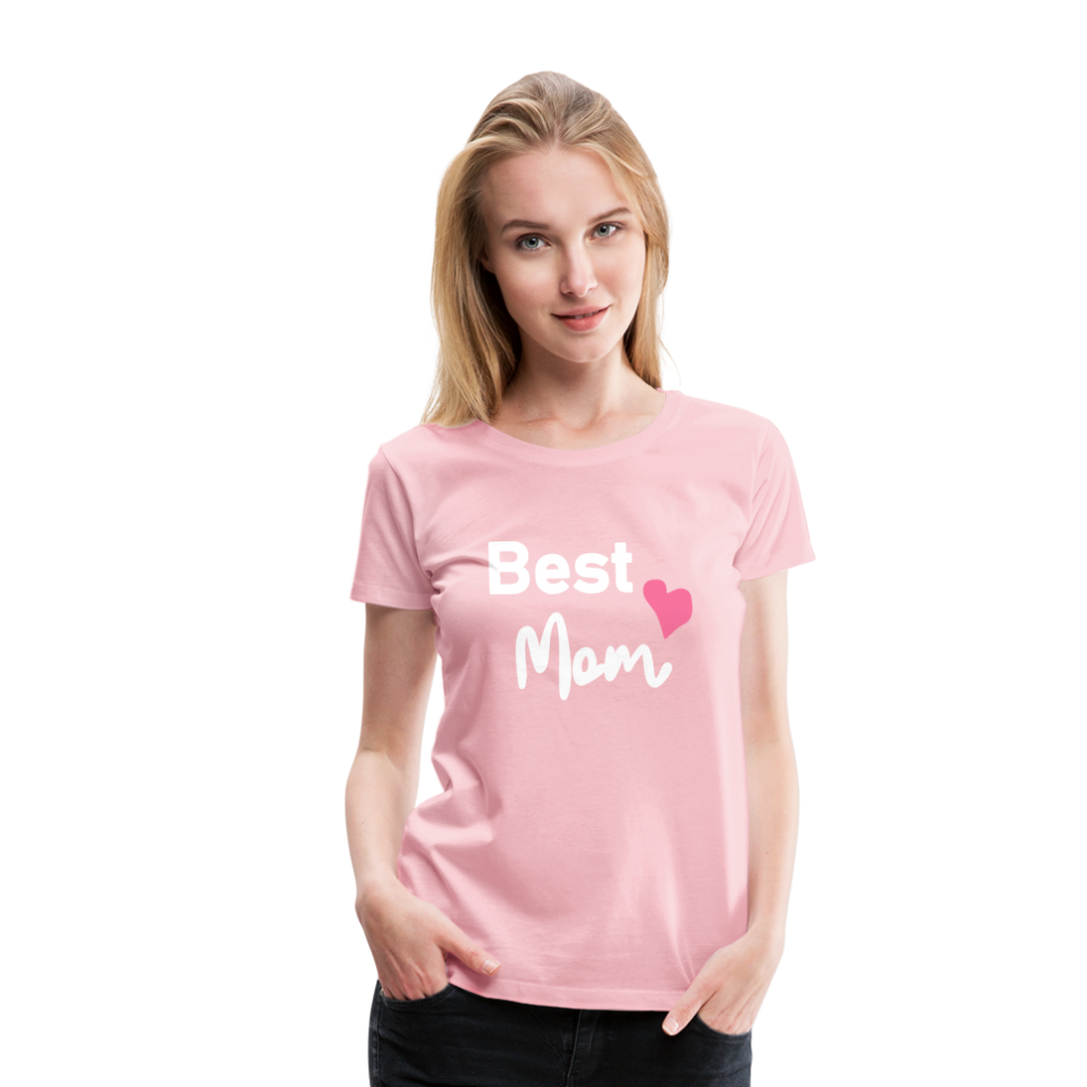 Frauen Premium T-Shirt - Best Mom Herz - Hellrosa