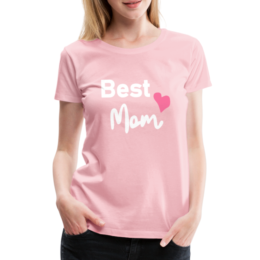 Frauen Premium T-Shirt - Best Mom Herz - Hellrosa