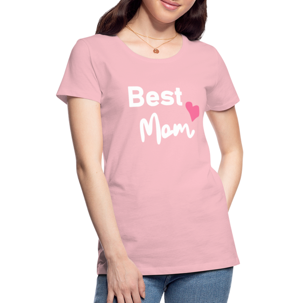 Frauen Premium T-Shirt - Best Mom Herz - Hellrosa