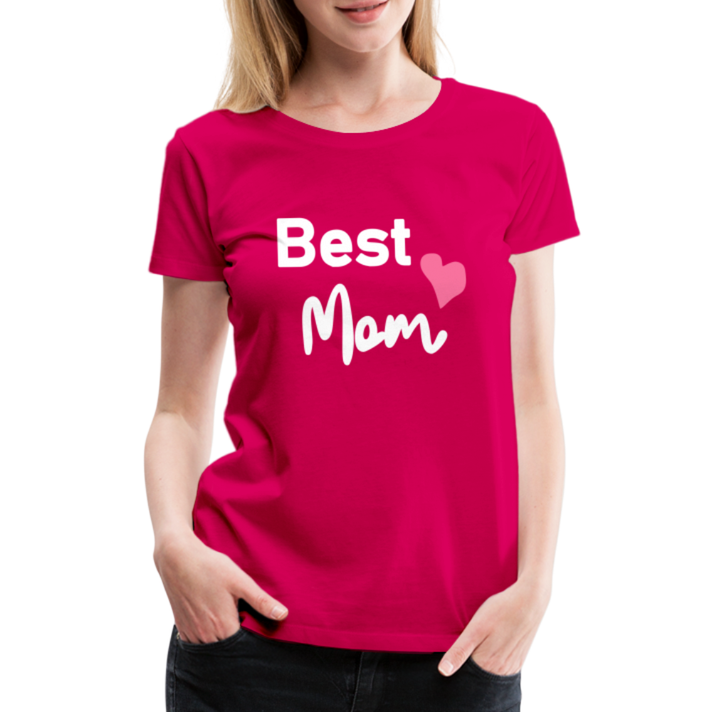 Frauen Premium T-Shirt - Best Mom Herz - dunkles Pink