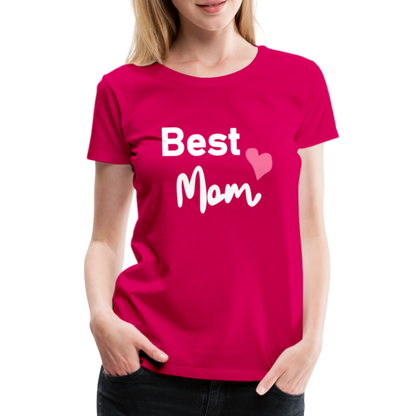 Frauen Premium T-Shirt - Best Mom Herz - dunkles Pink