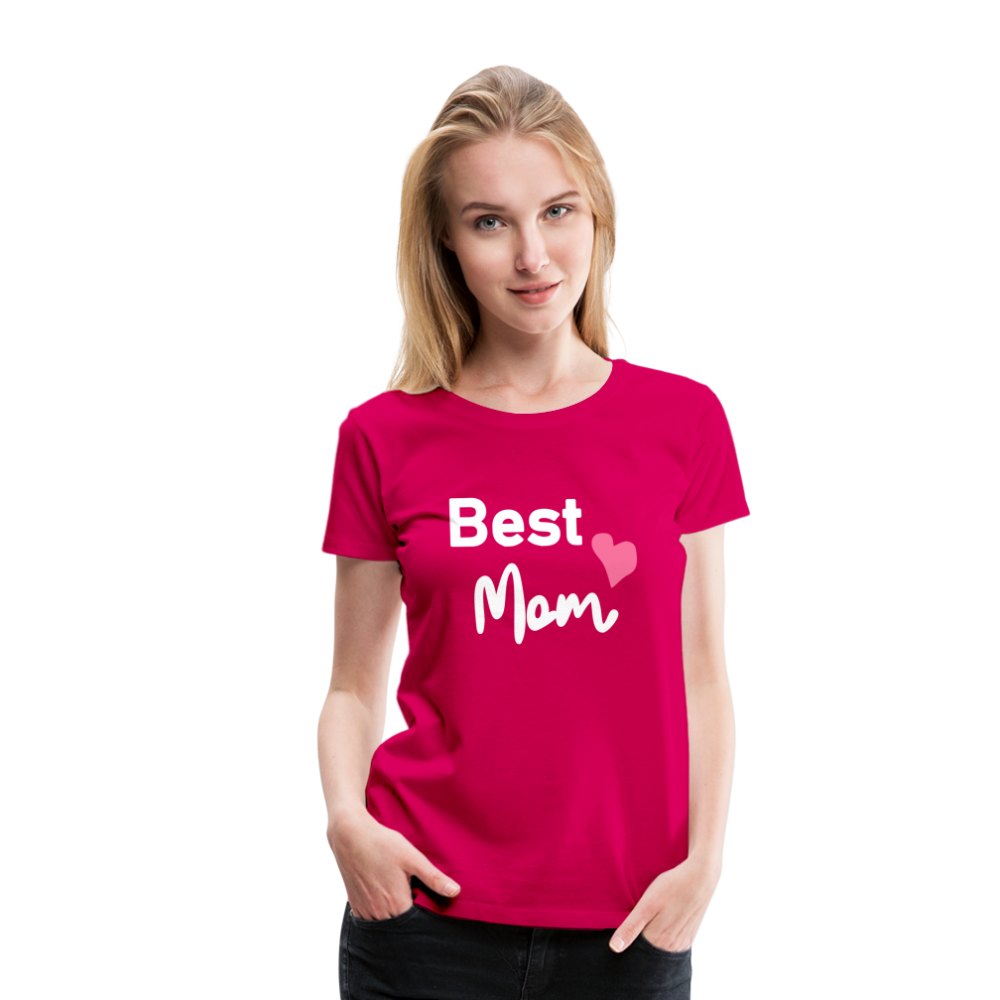 Frauen Premium T-Shirt - Best Mom Herz - dunkles Pink