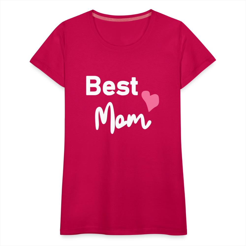 Frauen Premium T-Shirt - Best Mom Herz - dunkles Pink