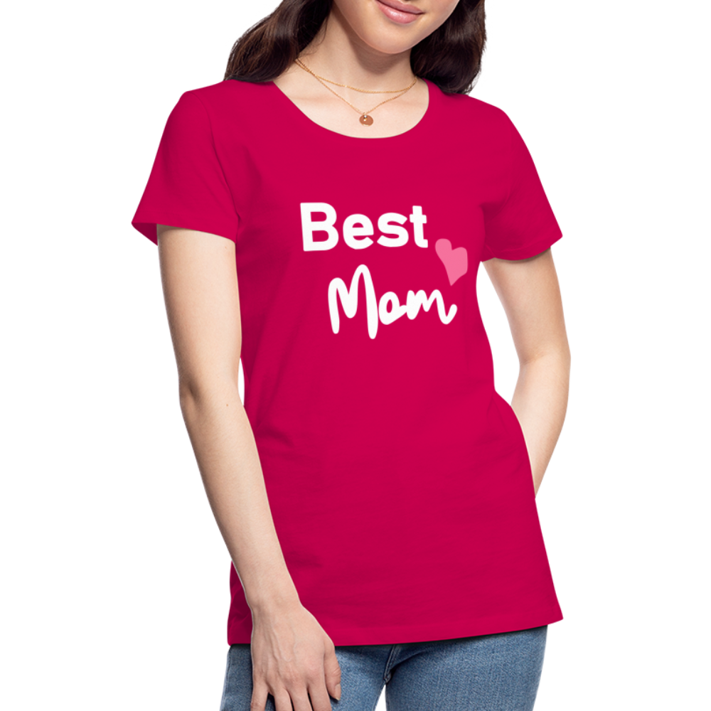 Frauen Premium T-Shirt - Best Mom Herz - dunkles Pink