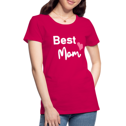 Frauen Premium T-Shirt - Best Mom Herz - dunkles Pink