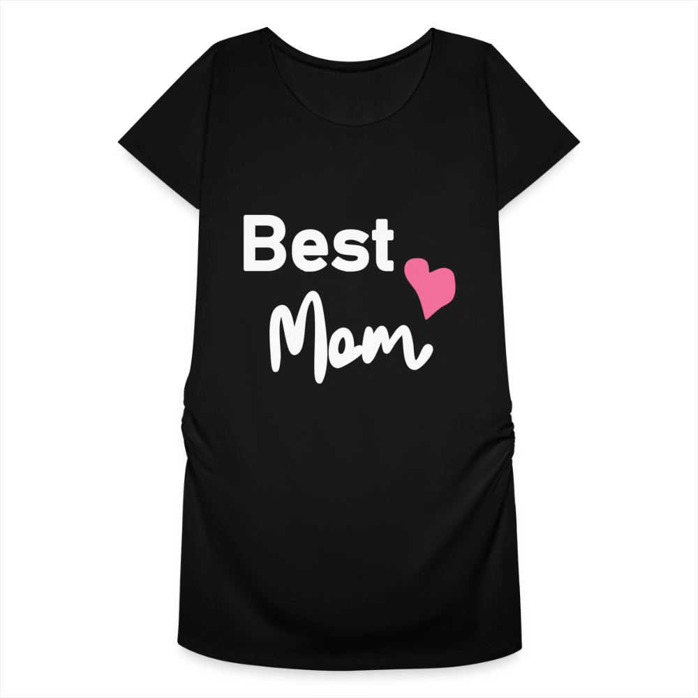 Frauen Schwangerschafts-T-Shirt - Best Mom Herz - Schwarz