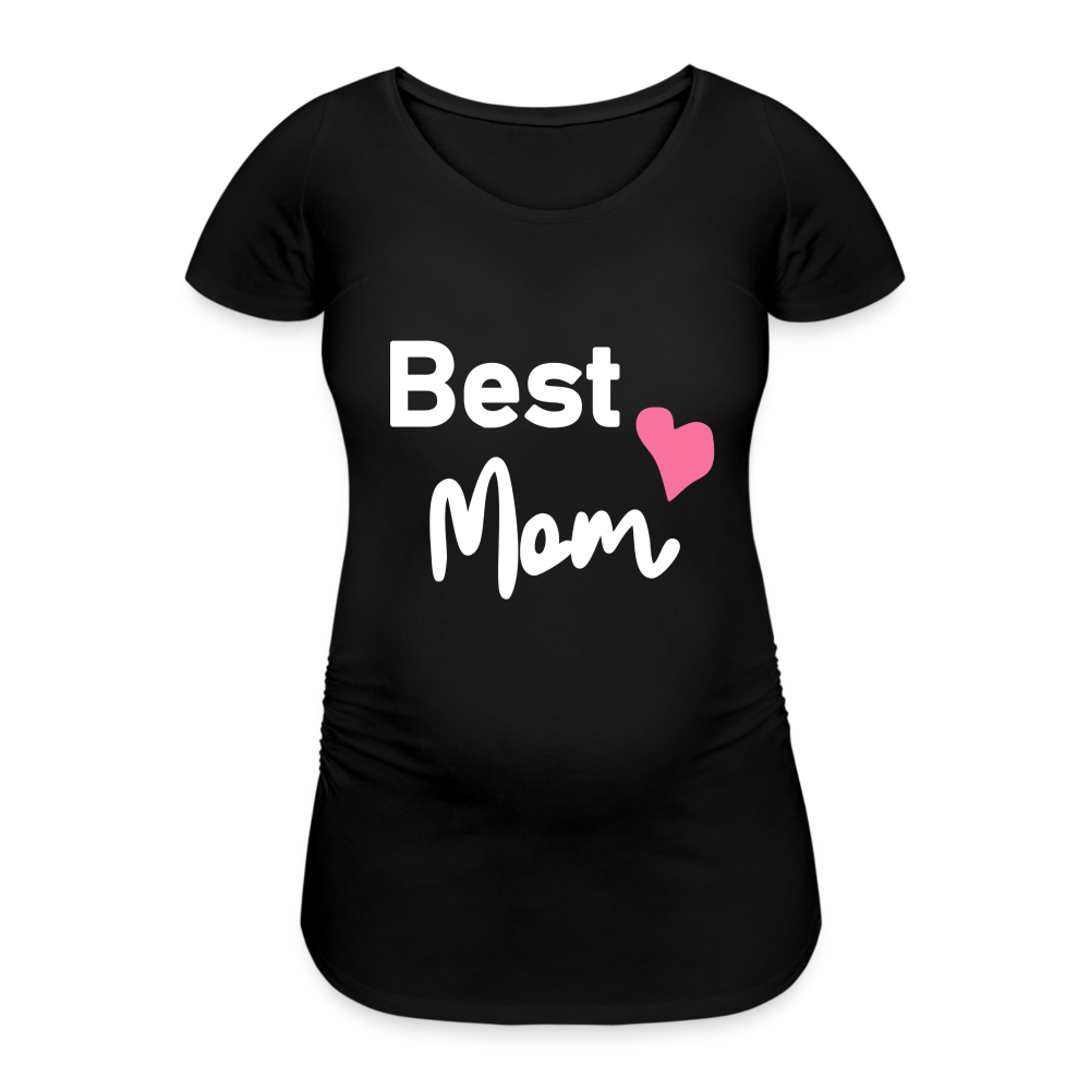 Frauen Schwangerschafts-T-Shirt - Best Mom Herz - Schwarz