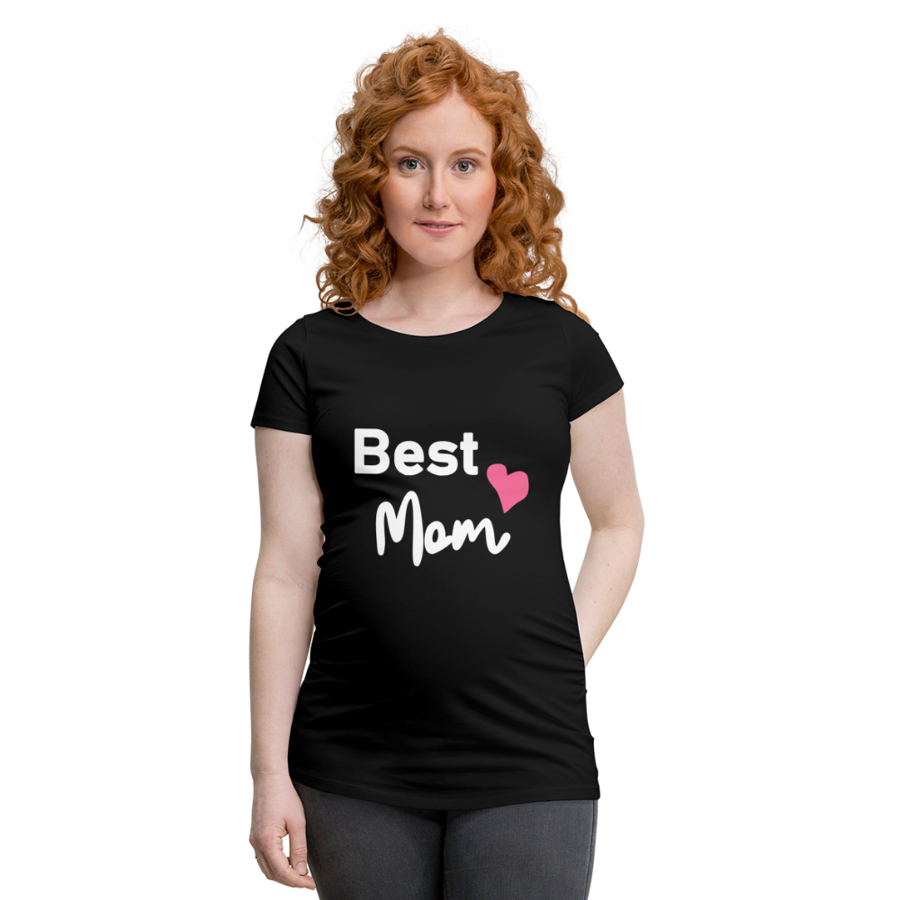 Frauen Schwangerschafts-T-Shirt - Best Mom Herz - Schwarz