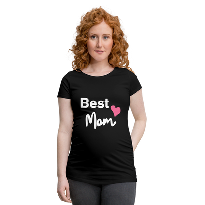 Frauen Schwangerschafts-T-Shirt - Best Mom Herz - Schwarz