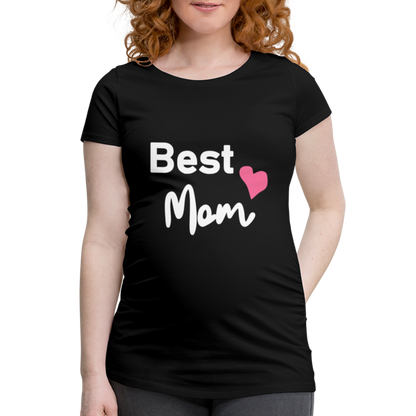 Frauen Schwangerschafts-T-Shirt - Best Mom Herz - Schwarz