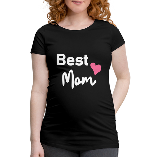 Frauen Schwangerschafts-T-Shirt - Best Mom Herz - Schwarz