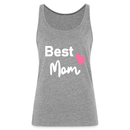 Frauen Premium Tank Top - Best Mom Herz - Grau meliert