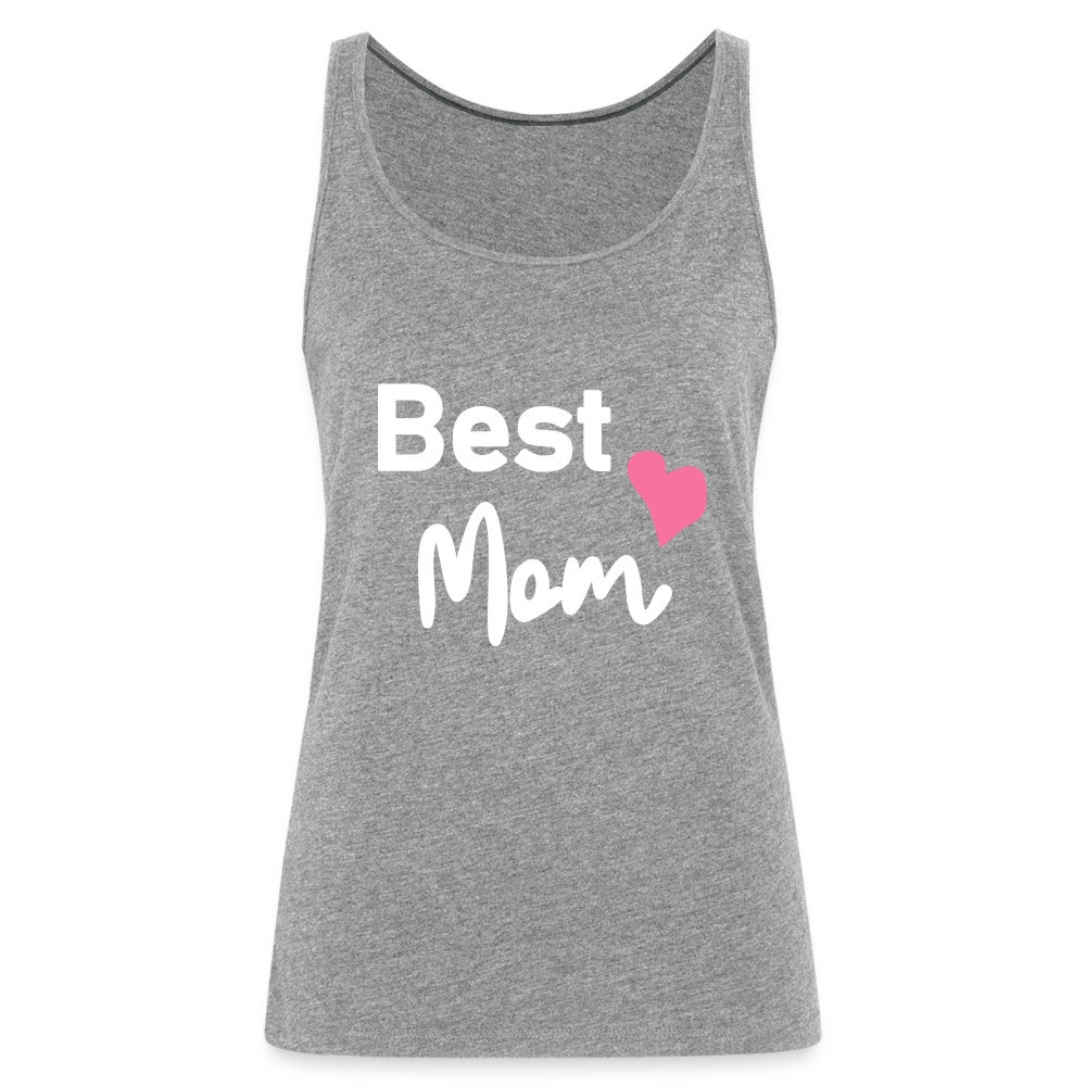 Frauen Premium Tank Top - Best Mom Herz - Grau meliert