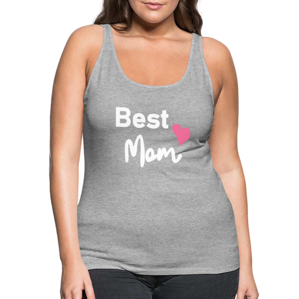 Frauen Premium Tank Top - Best Mom Herz - Grau meliert