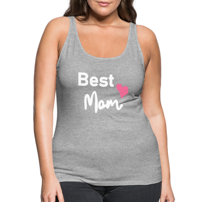 Frauen Premium Tank Top - Best Mom Herz - Grau meliert