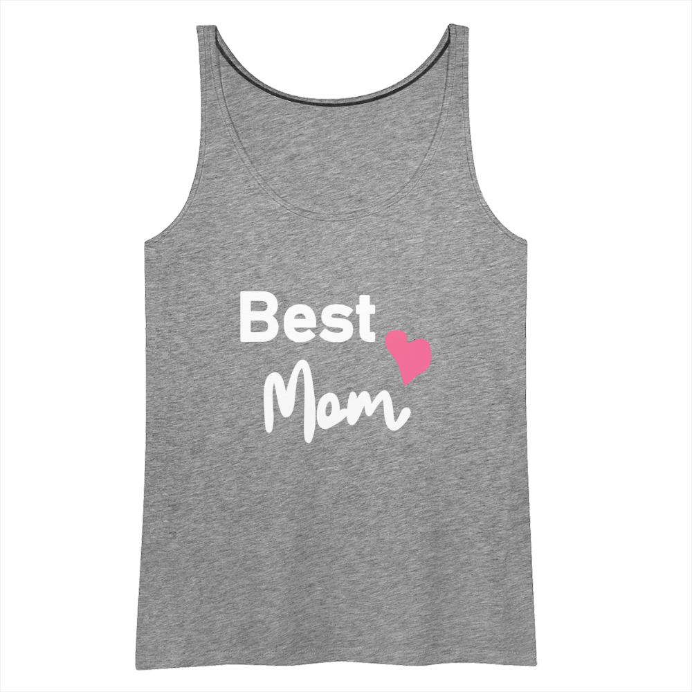 Frauen Premium Tank Top - Best Mom Herz - Grau meliert