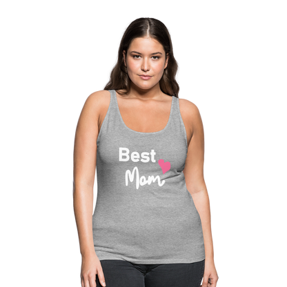 Frauen Premium Tank Top - Best Mom Herz - Grau meliert