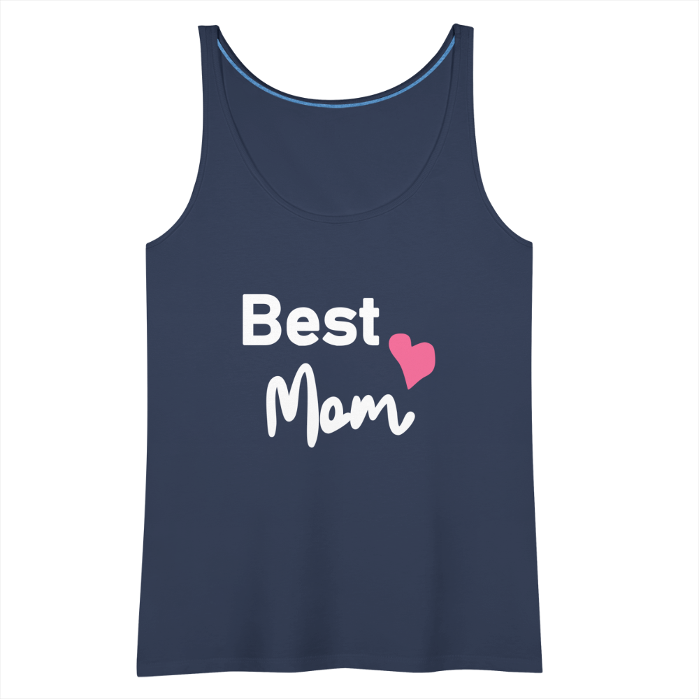 Frauen Premium Tank Top - Best Mom Herz - Navy