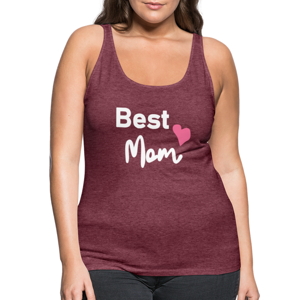 Frauen Premium Tank Top - Best Mom Herz - Bordeauxrot meliert