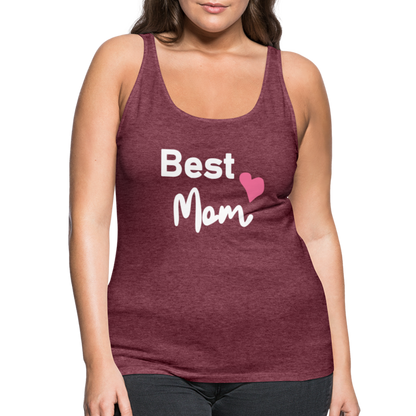 Frauen Premium Tank Top - Best Mom Herz - Bordeauxrot meliert