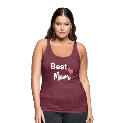 Frauen Premium Tank Top - Best Mom Herz - Bordeauxrot meliert