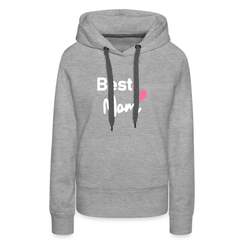 Frauen Premium Hoodie - Best Mom Herz - Grau meliert