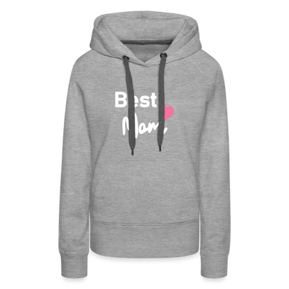 Frauen Premium Hoodie - Best Mom Herz - Grau meliert