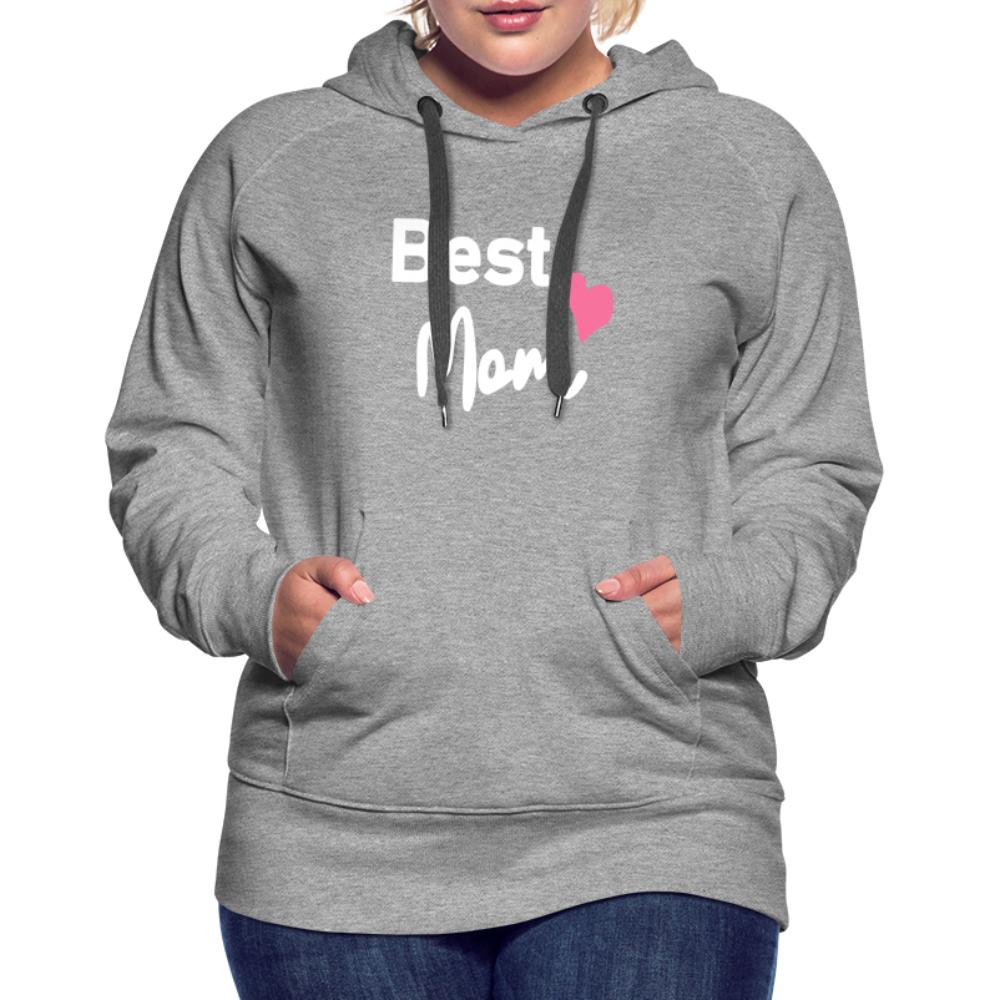 Frauen Premium Hoodie - Best Mom Herz - Grau meliert