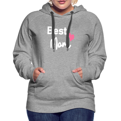 Frauen Premium Hoodie - Best Mom Herz - Grau meliert